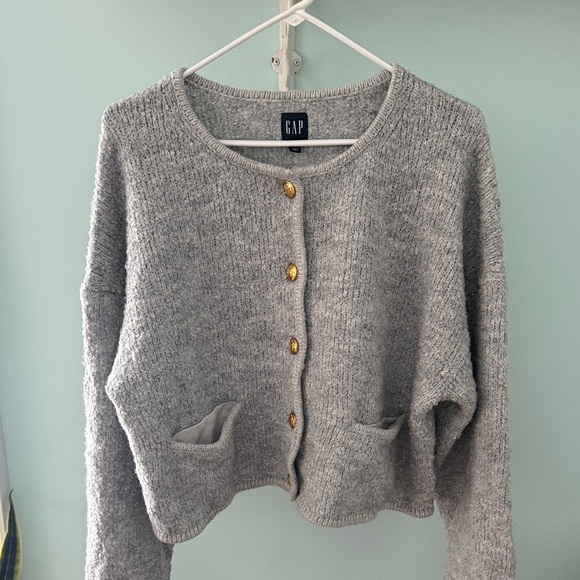 GAP Sweaters - GAP Women's Gray Cardigan with Gold Buttons